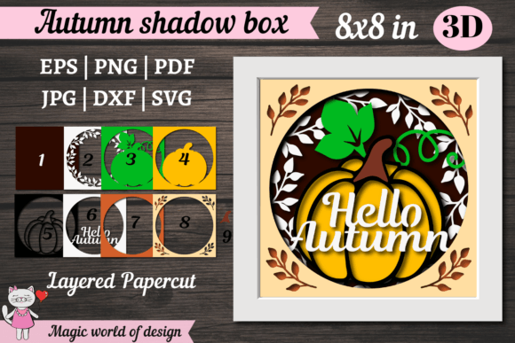 3D Fall Shadow Box SVG: A Versatile Design Asset