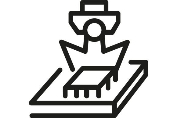 Chip Creation Line Icon: A 3D-Printing Innovation