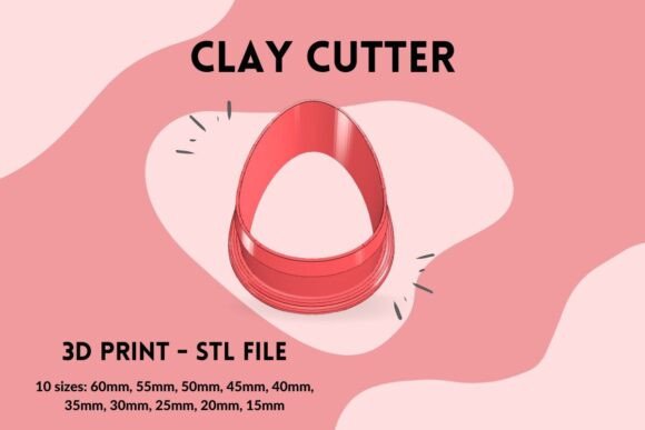 Clay Cutter Egg Shape STL 3D Print File