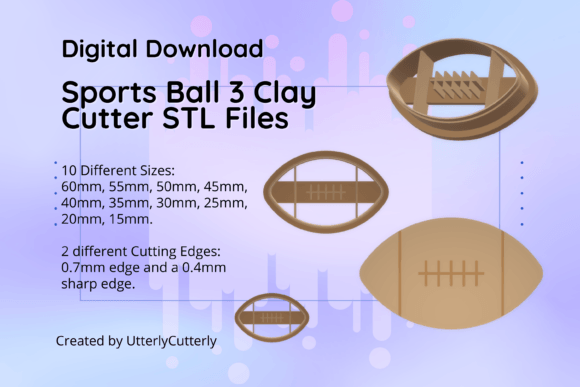 Clay Cutter STL File American Football 3: Elevating Digital Craftsmanship and Niche Manufacturing