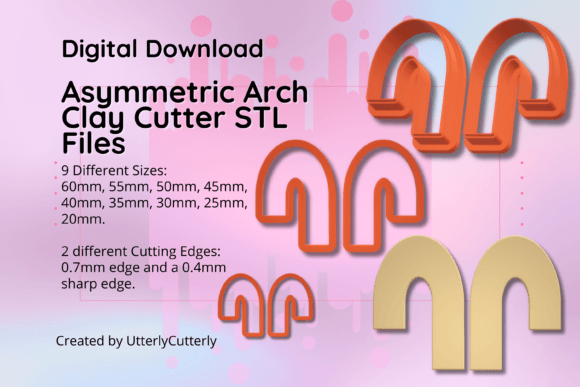 Clay Cutter STL File Asymmetric Arch- Mo: Digital Design for Modern Makers