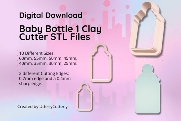 Clay Cutter STL File Baby Bottle- Baby S: Digital Designs for Jewelry and Baking