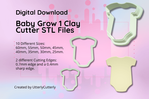 Clay Cutter STL File: Baby Grow & Shoe Designs