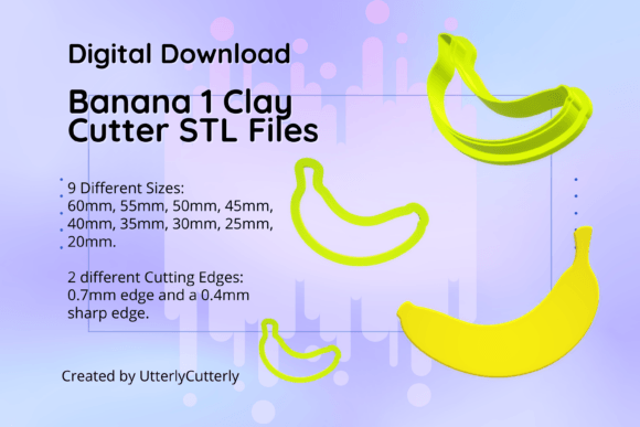 Clay Cutter STL File Banana 1: Fruit Ear Design