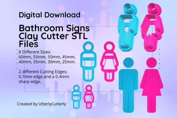 Clay Cutter STL File: Bathroom Sign Symbol