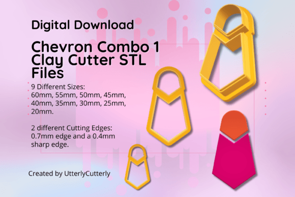 Clay Cutter STL File Chevron Combo 1-Ge: Elevating Digital Craftsmanship and Maker Economics