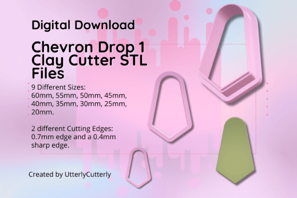 Clay Cutter STL File Chevron Drop 1- Geo: Precision Tools for Modern Makers