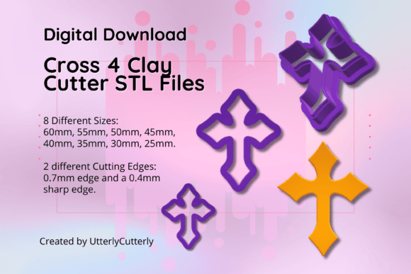 Clay Cutter STL File Cross 4: Christian Designs