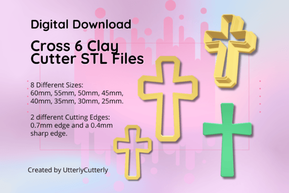 Clay Cutter STL File Cross 6- Christian: Digital Designs for Faith-Based Crafting