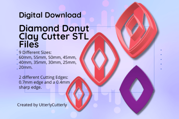 Clay Cutter STL File Diamond Donut- Eleg: Evaluating Digital Versatility for Polymer Clay and Baking
