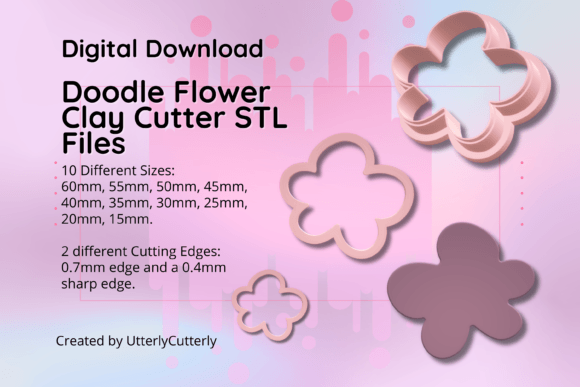 Clay Cutter STL File Doodle Flower: Fun & Functional