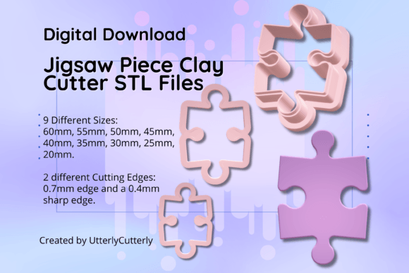 Clay Cutter STL File Jigsaw Piece: Precision Tools for Polymer Clay and Baking