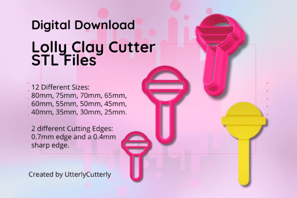 Clay Cutter STL File: Lolly Candy Sucker Design