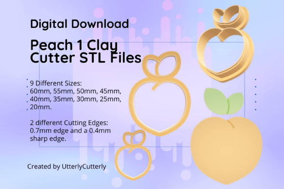 Clay Cutter STL File Peach 1: Evaluating Digital Fruit Earring Tools for Polymer Clay and Baking