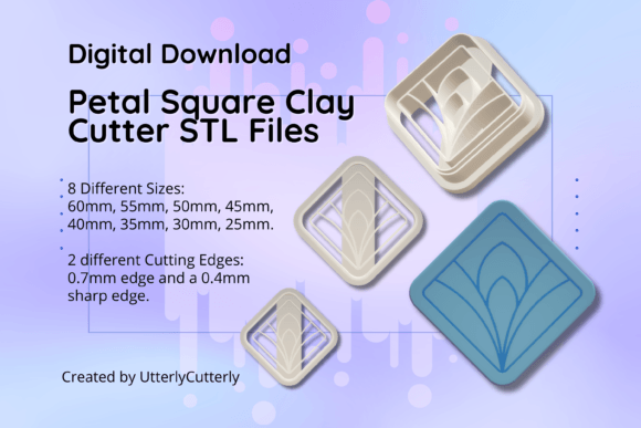 Clay Cutter STL File: Petal Square Embo Design