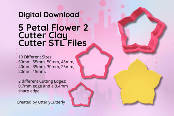 Discover the Versatility of the 5 Petal Flower Clay Cutter STL File