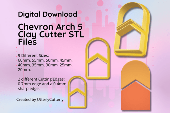 Discover the Versatility of the Chevron Arch 5 Comb Clay Cutter STL File