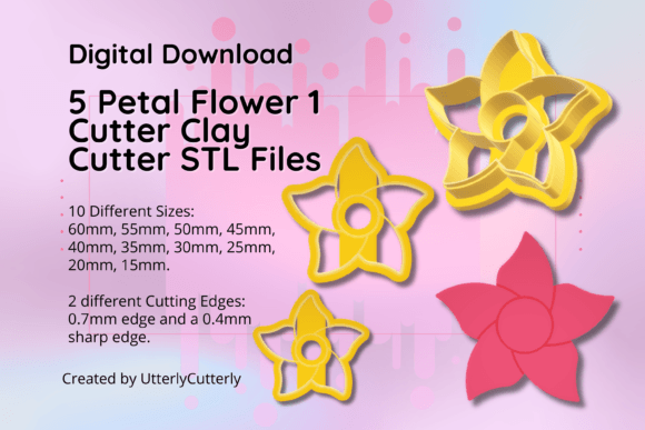 Discover the Versatility of the Clay Cutter STL File 5 Petal Flower 1-E