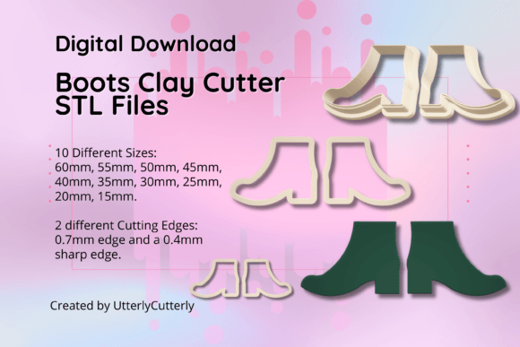 Fall Boots Clay Cutter STL File: Shoes E Design
