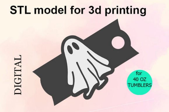 Halloween Ghost Tumbler Topper: 3D Print Ready
