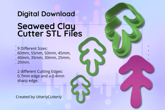 Seaweed Clay Cutter STL: Ocean-Inspired Digital Files