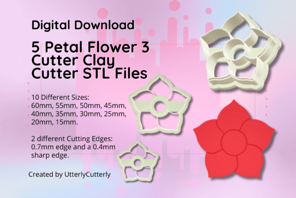 Unlock Creativity with 5 Petal Flower 3- E STL File