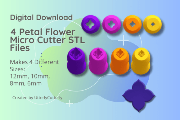 Unlocking Creativity and Versatility with the Clay Cutter STL File 4 Petal Flower 1 Mi